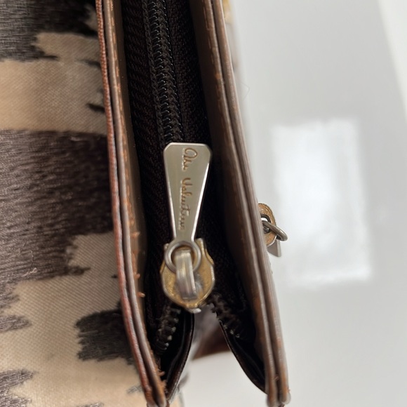 Chocolate brown VALENTINO CLUTCH with leather trim - Picture 9 of 13